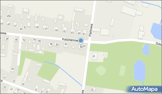 Wieniawa, Kasztanowa, 64, mapa Wieniawa