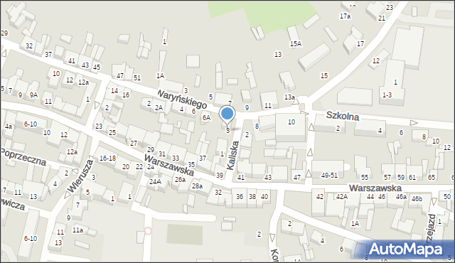 Wieruszów, Kaliska, 3, mapa Wieruszów