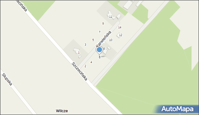 Wilcze, Karwieńska, 6, mapa Wilcze