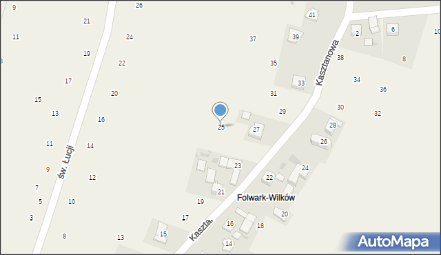 Wilków, Kasztanowa, 25, mapa Wilków