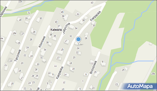Wilkowice, Karpacka, 26A, mapa Wilkowice