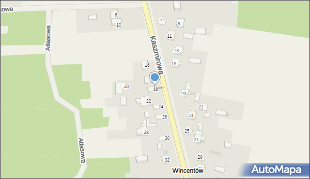 Wincentów, Kaszmirowa, 18, mapa Wincentów