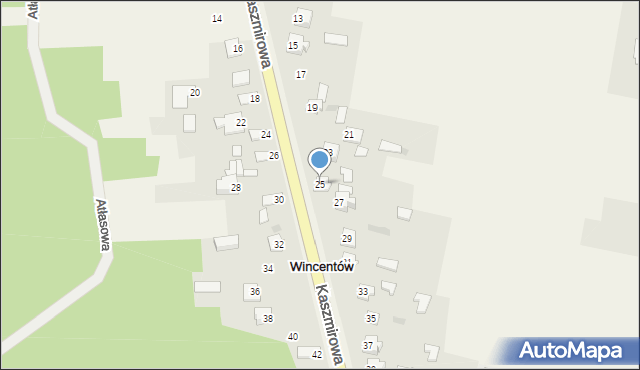 Wincentów, Kaszmirowa, 25, mapa Wincentów