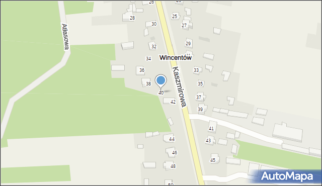Wincentów, Kaszmirowa, 40, mapa Wincentów