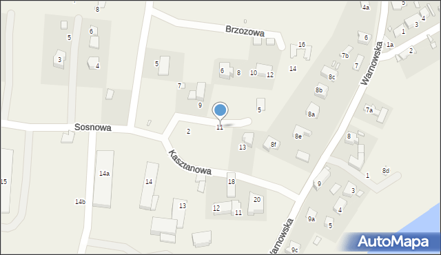 Wisełka, Kasztanowa, 11, mapa Wisełka