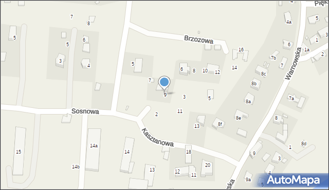 Wisełka, Kasztanowa, 9, mapa Wisełka