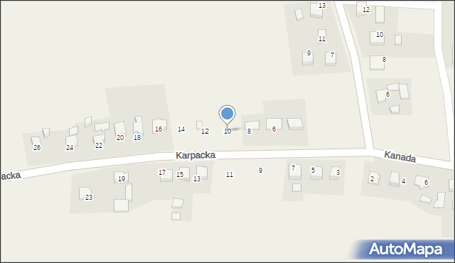 Witkowice, Karpacka, 10, mapa Witkowice