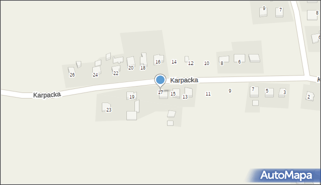 Witkowice, Karpacka, 17, mapa Witkowice