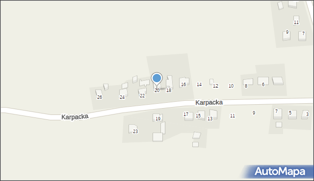 Witkowice, Karpacka, 20, mapa Witkowice