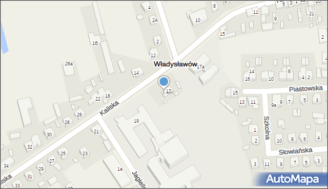 Władysławów, Kaliska, 17b, mapa Władysławów