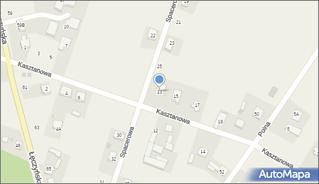 Włodzimierzów, Kasztanowa, 13, mapa Włodzimierzów