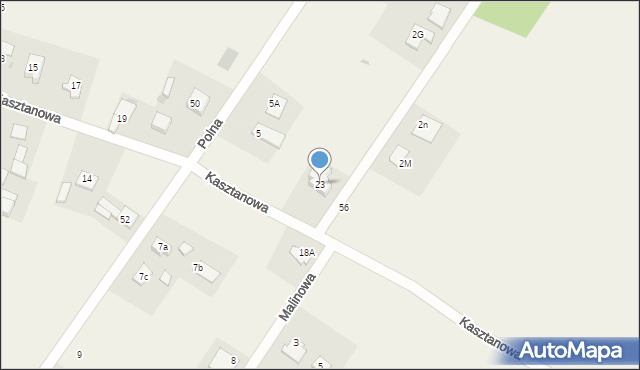 Włodzimierzów, Kasztanowa, 23, mapa Włodzimierzów