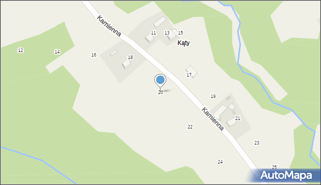 Włosań, Kamienna, 20, mapa Włosań