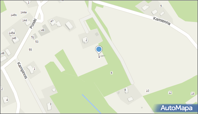 Włosań, Kamienna, 4, mapa Włosań