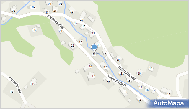 Wojcieszyce, Karkonoska, 24, mapa Wojcieszyce