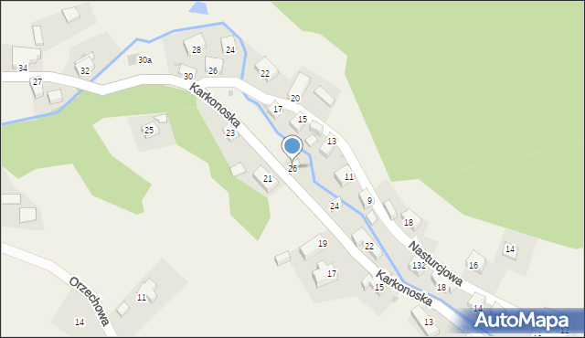 Wojcieszyce, Karkonoska, 26, mapa Wojcieszyce