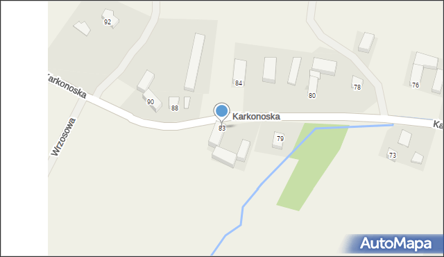 Wojcieszyce, Karkonoska, 83, mapa Wojcieszyce