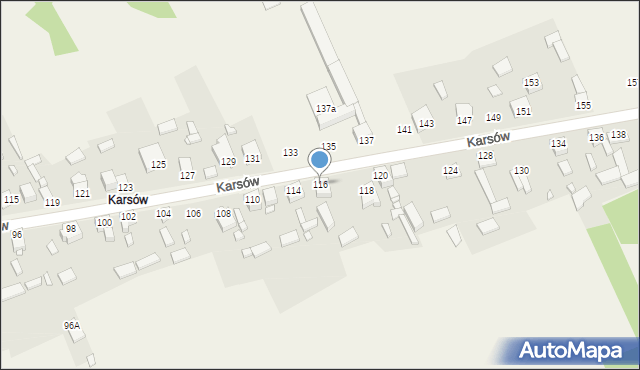 Wojkowice Kościelne, Karsów, 116, mapa Wojkowice Kościelne
