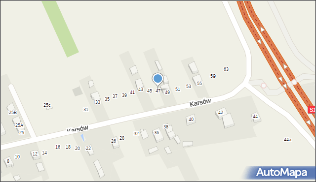 Wojkowice Kościelne, Karsów, 47, mapa Wojkowice Kościelne