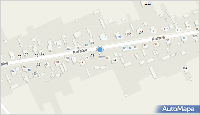 Wojkowice Kościelne, Karsów, 80, mapa Wojkowice Kościelne