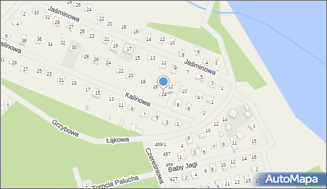 Wojnówko, Kalinowa, 14, mapa Wojnówko