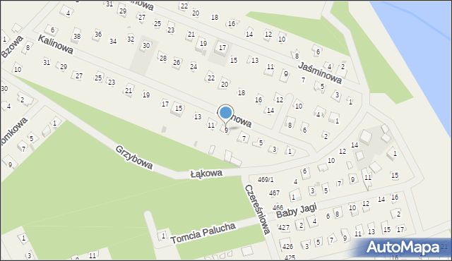 Wojnówko, Kalinowa, 9, mapa Wojnówko