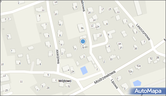 Wójtowo, Kalinowa, 5, mapa Wójtowo