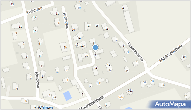 Wójtowo, Kalinowa, 6, mapa Wójtowo