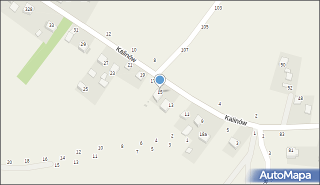 Wola Kalinowska, Kalinów, 15, mapa Wola Kalinowska
