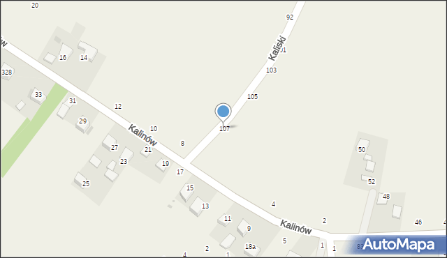 Wola Kalinowska, Kaliski, 107, mapa Wola Kalinowska