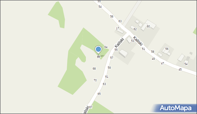 Wola Kalinowska, Kaliski, 66, mapa Wola Kalinowska
