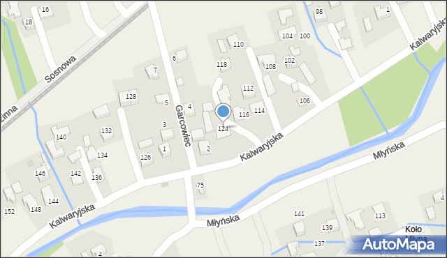 Wola Radziszowska, Kalwaryjska, 124, mapa Wola Radziszowska