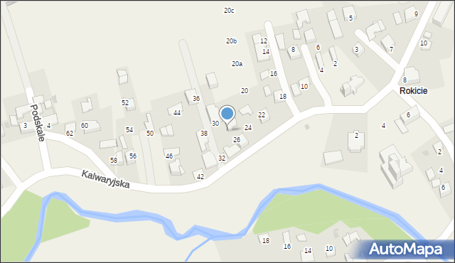 Wola Radziszowska, Kalwaryjska, 28, mapa Wola Radziszowska