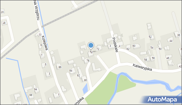 Wola Radziszowska, Kalwaryjska, 74, mapa Wola Radziszowska