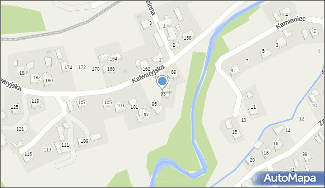 Wola Radziszowska, Kalwaryjska, 93, mapa Wola Radziszowska