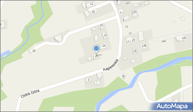 Wola Radziszowska, Kapelanka, 26, mapa Wola Radziszowska