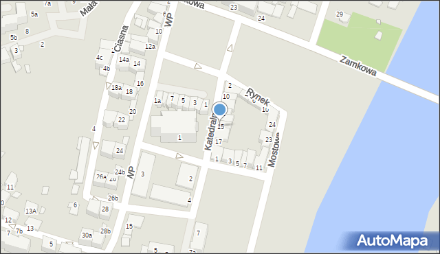 Wolin, Katedralna, 15, mapa Wolin