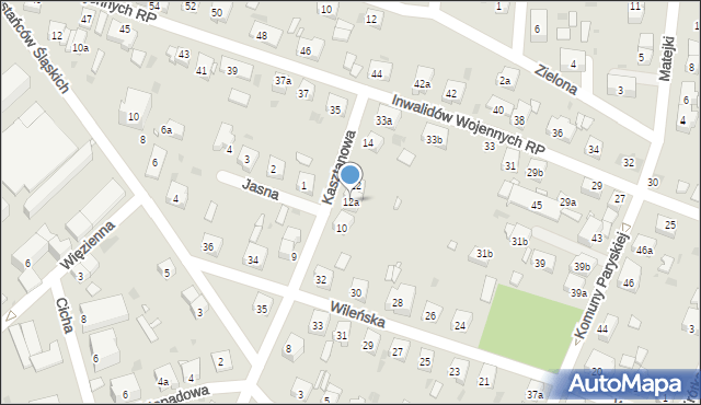 Wołów, Kasztanowa, 12a, mapa Wołów