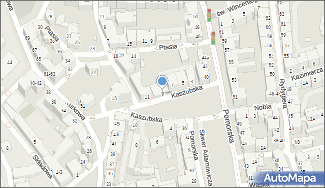 Wrocław, Kaszubska, 9, mapa Wrocławia
