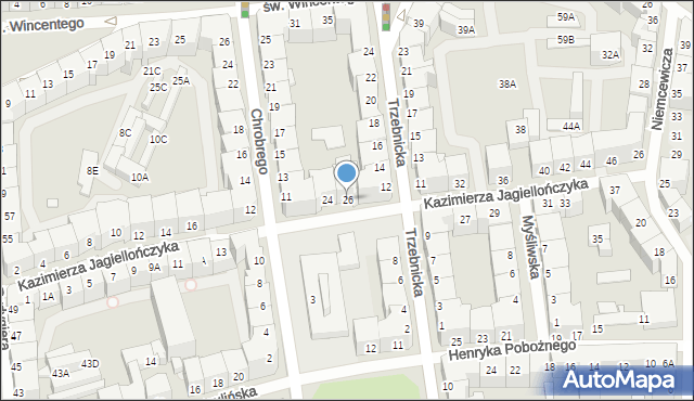 Wrocław, Kazimierza Jagiellończyka, 26, mapa Wrocławia