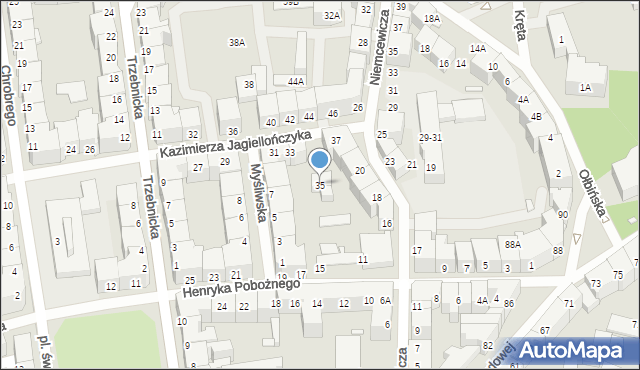 Wrocław, Kazimierza Jagiellończyka, 35, mapa Wrocławia