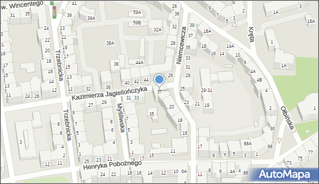 Wrocław, Kazimierza Jagiellończyka, 37, mapa Wrocławia