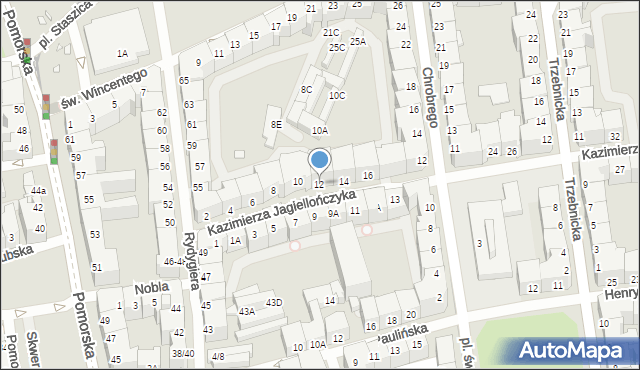 Wrocław, Kazimierza Jagiellończyka, 12, mapa Wrocławia