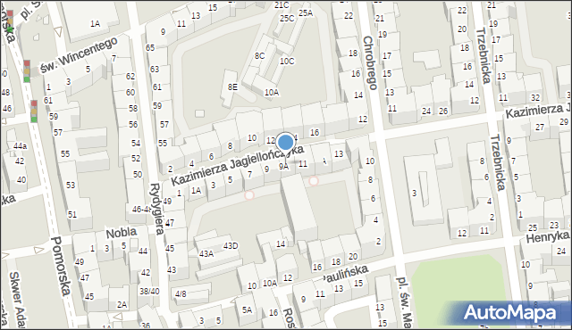 Wrocław, Kazimierza Jagiellończyka, 9b, mapa Wrocławia