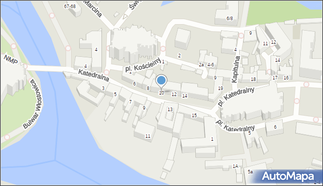 Wrocław, Katedralna, 10, mapa Wrocławia
