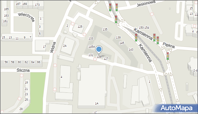 Wrocław, Kamienna, 129, mapa Wrocławia