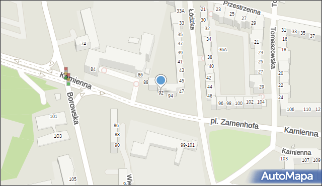 Wrocław, Kamienna, 92, mapa Wrocławia