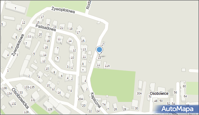 Wrocław, Kapliczna, 13, mapa Wrocławia