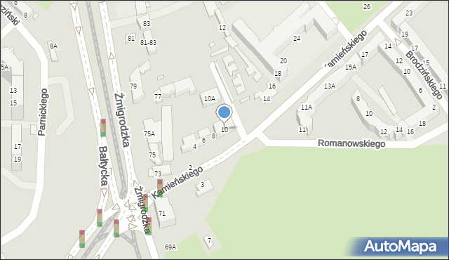 Wrocław, Kamieńskiego Henryka Michała, 10, mapa Wrocławia