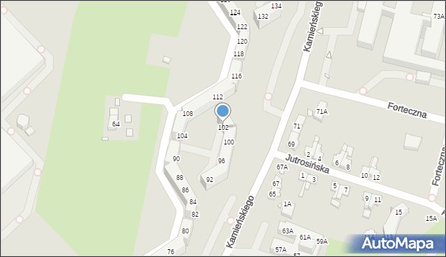 Wrocław, Kamieńskiego Henryka Michała, 102, mapa Wrocławia